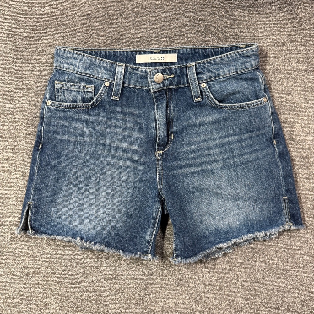 Joe's Jeans Shorts Size 24 Helsinki High Rise Raw Hem Blue Denim